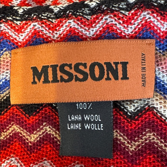 Missoni Multicolor Zigzag Knit Scarf - Picture 2 of 7